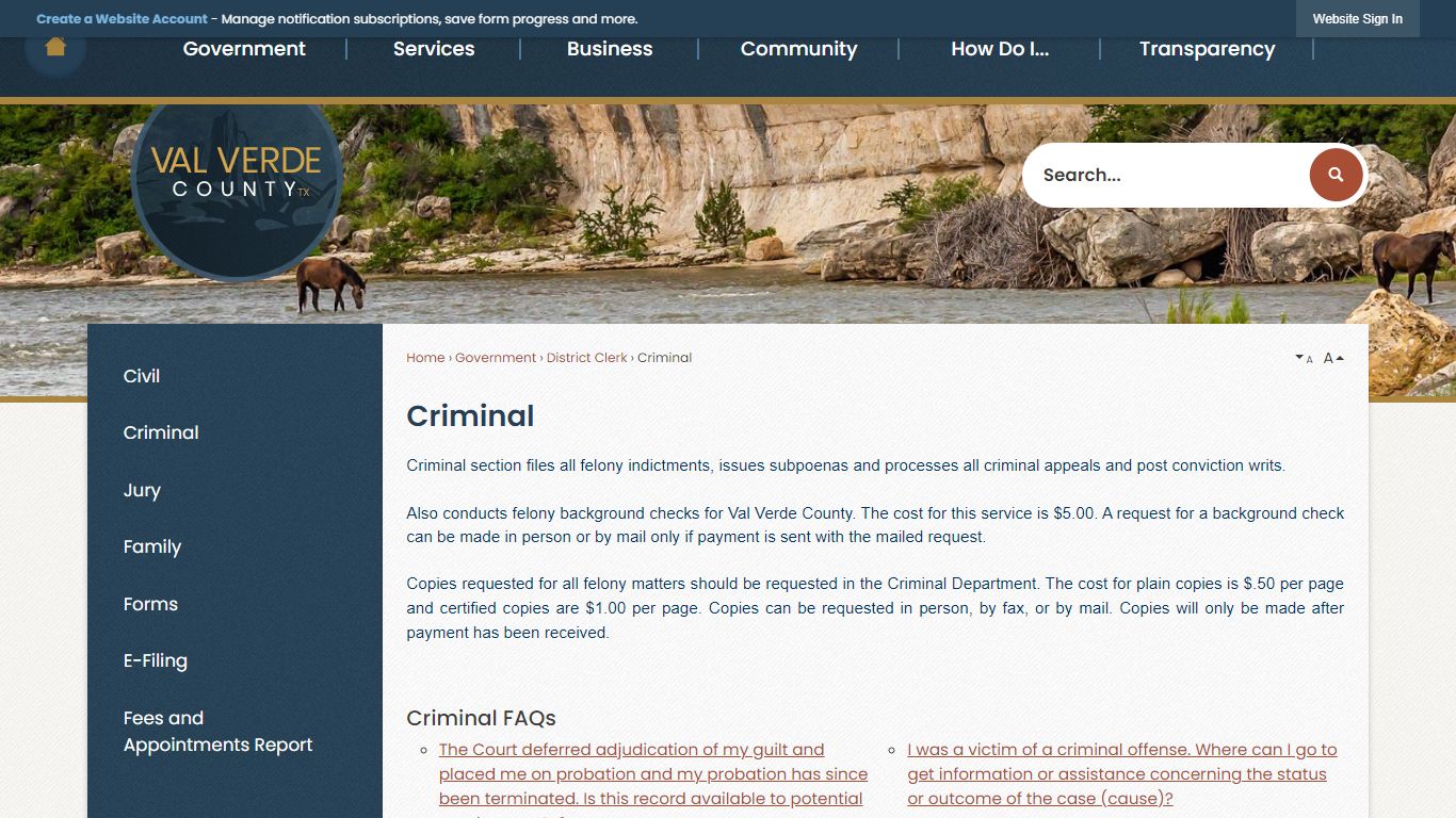 Criminal | Val Verde County, TX